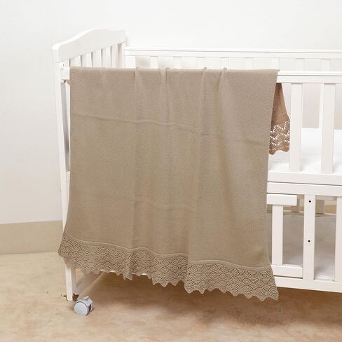 Hadetoto Baby Essentials بطانية أطفال ناعمة ومريحة مصنوعة من القطن بنسبة 100%، بطانية وافل للأطفال الصغار الذين يتلقون بطانيات الأطفال حديثي الولادة من الأولاد والبنات - أخضر داكن in Kuwait