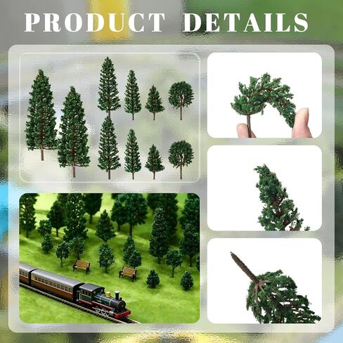 Soulchen 30 Pcs Model Trains Scenery Accessories Set 15.7"x 39" Model Grass Mat Mixed Miniature Trees Mini People Benches Railway Scene for Train Architecture Landscape Diorama DIY Crafts in Saudi Arabia