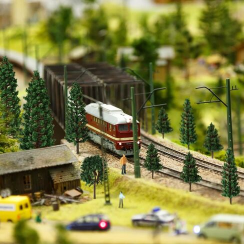 Soulchen 30 Pcs Model Trains Scenery Accessories Set 15.7"x 39" Model Grass Mat Mixed Miniature Trees Mini People Benches Railway Scene for Train Architecture Landscape Diorama DIY Crafts in Saudi Arabia