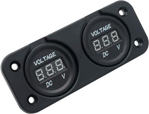 Dual Battery Monitor Digital Display Volt Meter LED Car Motorcycle 12v 24v DC in Saudi Arabia
