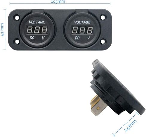 Dual Battery Monitor Digital Display Volt Meter LED Car Motorcycle 12v 24v DC in Saudi Arabia