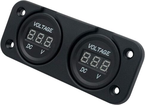 Dual Battery Monitor Digital Display Volt Meter LED Car Motorcycle 12v 24v DC in Saudi Arabia