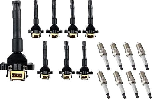 ENA Ignition Coil Pack and Platinum Spark Plug Set of 8 Compatible with BMW 1991 1992 1993 1994 1995 318i 320i 325i 525i 530i 540i 740iL 840Ci Replacement for UF226 in Saudi Arabia