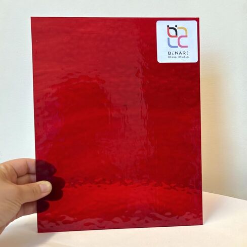 Wissmach Copper RED English Muffle Stained Glass Sheets – Ripple Texture, 2 Pack | Handcrafted in USA | Curated by BiNARi Glass Studio (8 X 12 in (2 Pack)) in Saudi Arabia