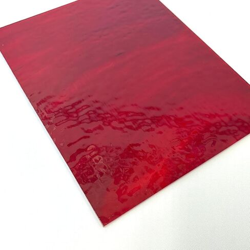 Wissmach Copper RED English Muffle Stained Glass Sheets – Ripple Texture, 2 Pack | Handcrafted in USA | Curated by BiNARi Glass Studio (8 X 12 in (2 Pack)) in Saudi Arabia