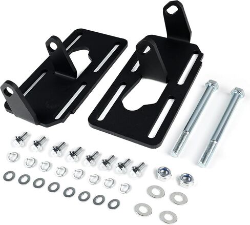 طقم دعامة تثبيت محرك LS - يناسب هيكل مربع 1973-1987 و1988-1998 OBS Chevy GMC C/K Truck 2WD - لوحات تحويل محرك فولاذية قابلة للتعديل للكتلة الصغيرة إلى سلسلة LS (أسود) in Kuwait