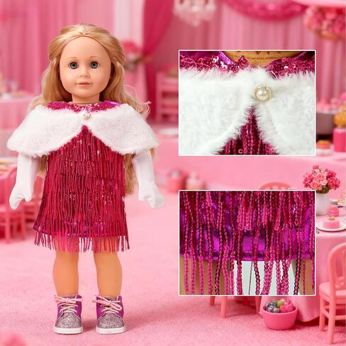 18-Inch American Doll Clothes Accessories - 19Pcs Fashion 18 Inch Doll Outfit Set for Girls Gifts, Includes 3 Dresses, Lounge Suit, Workout & Yoga Sets and Accessories for 18 Inch Dolls in Saudi Arabia