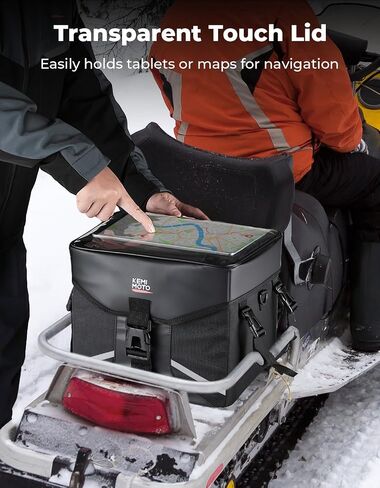 KEMIMOTO Snowmobile Gear Bag, 1680D Water-Resistant ATV Storage Bag with TPU Touch Lid, 16L Large Storage Compatible with Snowmobile Sled Racks Polaris Grizzly Fourtrax Most ATV in Saudi Arabia