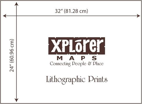 خريطة العالم المرسومة يدويًا من Xplorer Maps - طباعة حجرية على الطراز العتيق مقاس 32 × 24 - صُنعت في الولايات المتحدة الأمريكية in Saudi Arabia
