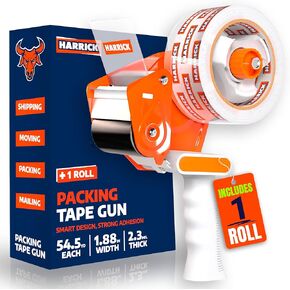 Clear Packing Tape 1.88 inch - Metal Package Tape for Home & Office - Strong & Durable Shipping Packaging Tape - Clear Packaging Tape Dispenser Heavy Duty - 2 Roll / 1 Tape Gun / 109 Yards in Saudi Arabia