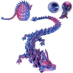 لعبة بيضة تنين مطبوعة ثلاثية الأبعاد (4 عبوات) - لغز مفاجأة بالداخل، تنين كريستالي مفصلي، لعبة حسية لمفاجأة عيد ميلاد الأطفال وديكور المكتب in Kuwait