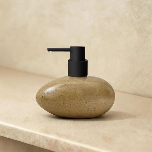 موزع صابون يد من السيراميك سعة 10 أونصة، موزع صابون سائل أنيق لمنضدة الحمام، موزع صابون غسيل الأطباق الثقيل والقوي للمطبخ (بني) in Kuwait