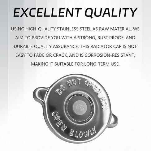16PSI Radiator Cap, Dual Lug Design Sealed Tank Caps, Stainless Steel Engine Steel Engine Radiator Seal Cap Replacement for Dodge Ram 2500 Jeep Grand Caravan Avenger (Silver) in Kuwait