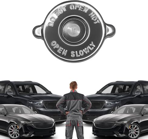 16PSI Radiator Cap, Dual Lug Design Sealed Tank Caps, Stainless Steel Engine Steel Engine Radiator Seal Cap Replacement for Dodge Ram 2500 Jeep Grand Caravan Avenger (Silver) in Kuwait