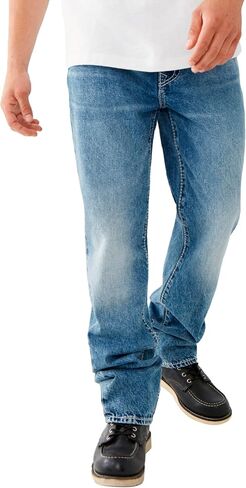 True Religion Men's Ricky Big T Straight Leg Jean with Back Flap Pockets in Saudi Arabia