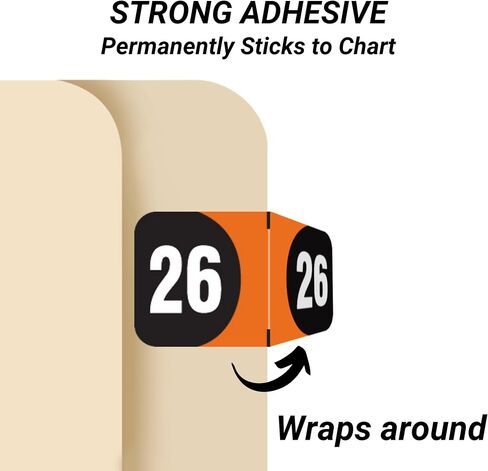 2026 Year Stickers, Doctor Stuff 2026 Chart Stickers, Orange/Black Color Coded, Arden Style, USA Made Year Labels for End Tab File Folders, 500/Roll, 1 Roll, 3/4" x 1-1/2" in Saudi Arabia