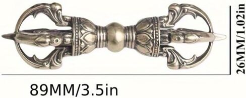 1PC Vintage Copper Vajra Pestle Feng Shui Ornament Religious Collection Buddha Instrument Home Decorations Antique Brass Desk Decors in Saudi Arabia