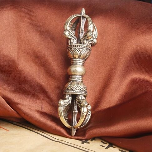 1PC Vintage Copper Vajra Pestle Feng Shui Ornament Religious Collection Buddha Instrument Home Decorations Antique Brass Desk Decors in Saudi Arabia