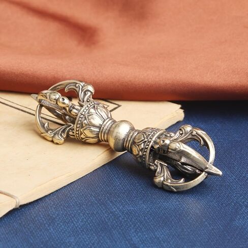 1PC Vintage Copper Vajra Pestle Feng Shui Ornament Religious Collection Buddha Instrument Home Decorations Antique Brass Desk Decors in Saudi Arabia