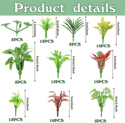 100pcs Miniature Plant Set - Mini Trees, Flowers, Shrubs for Fairy Garden, Diorama, Train Scenery, Sand Architecture Model Craft Supply in Saudi Arabia