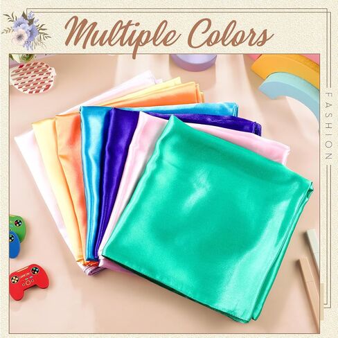 Geyoga 9 Pcs Fabric Play Scarves Rainbow Play Dance Scarves Creative Pretend Juggling Dress 35 x 35 Inch in Saudi Arabia