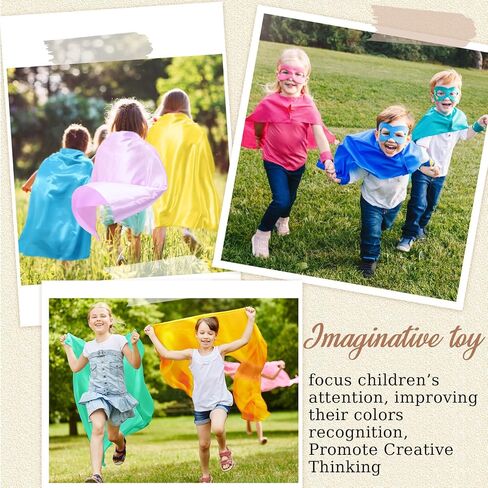 Geyoga 9 Pcs Fabric Play Scarves Rainbow Play Dance Scarves Creative Pretend Juggling Dress 35 x 35 Inch in Saudi Arabia