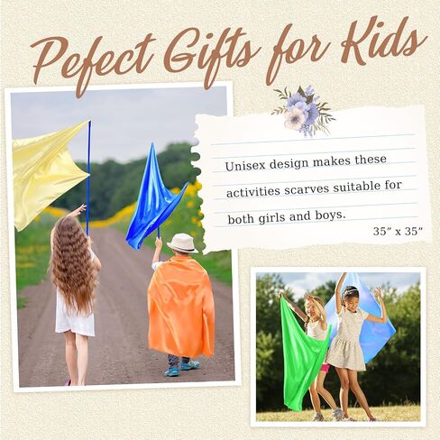 Geyoga 9 Pcs Fabric Play Scarves Rainbow Play Dance Scarves Creative Pretend Juggling Dress 35 x 35 Inch in Saudi Arabia