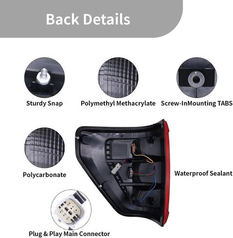 مجموعة مصابيح الذيل مع المصابيح المتوافقة مع 2021 2022 2023 2024 Ford F150 F-150 XL استبدال جانب الركاب الأيمن ML3Z-13404-E in Kuwait