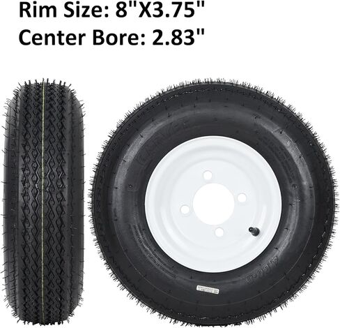 إطارات Garvee مكونة من قطعتين على الحافة 4.80-12 480-12 480X12، نطاق التحميل C، 6PR، 4 العروة 12 بوصة. عجلة بقضبان بيضاء، إطار مقطورة متين مقاس 4 في 4 بوصات للسفر/التخييم/المرافق/القارب، مجموعة من 2 in Saudi Arabia