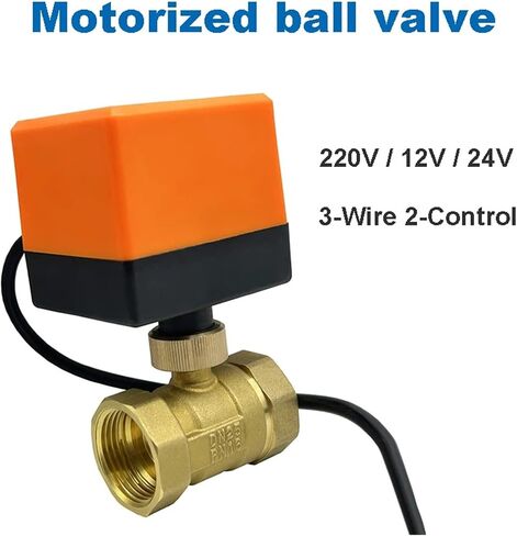 2-Way 1/2" 3/4" 1" 2" Motorized Ball Valve 12V 24V Brass Electric Ball Valve Three Wire or Two Line Brass Ball Valve(1",24VDC) in Saudi Arabia