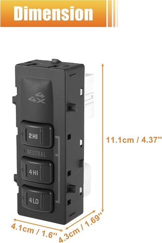 X AUTOHAUX 4 Wheel Drive Switch without AUTO Button for Chevy Silverado Sierra 1500 2500 3500 Pickup Avalanche Suburban Tahoe Yukon 2001-2002 Replaces 19168769 15067877 in Saudi Arabia