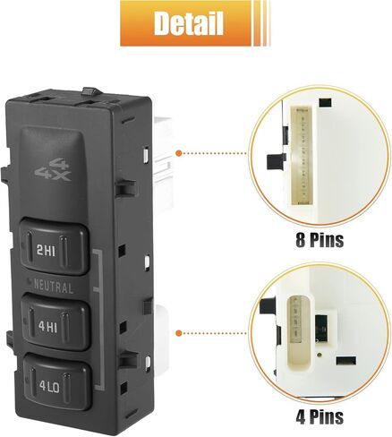 X AUTOHAUX 4 Wheel Drive Switch without AUTO Button for Chevy Silverado Sierra 1500 2500 3500 Pickup Avalanche Suburban Tahoe Yukon 2001-2002 Replaces 19168769 15067877 in Saudi Arabia