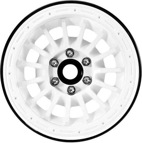 INJORA 2.2" Beadlock Wheels Offset 0mm Brass & Aluminum Rim for 1/10 RC Crawlers, W2259(Black) in Saudi Arabia