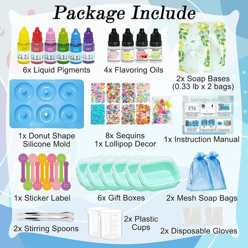 BRIPATI Soap Making Kit for Adults - DIY Soaps Crafts Supplies Set Include Soap Bases, Silicone Molds, Fragrances, Liquid Pigments, Glitters, Birthday & Holiday Gift in Saudi Arabia