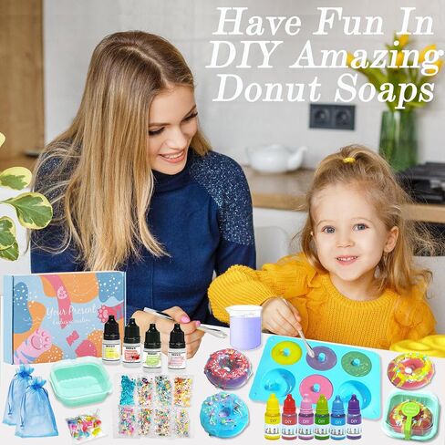 BRIPATI Soap Making Kit for Adults - DIY Soaps Crafts Supplies Set Include Soap Bases, Silicone Molds, Fragrances, Liquid Pigments, Glitters, Birthday & Holiday Gift in Saudi Arabia