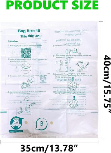 Expanding Foam Bags 10 Pack, 14"x16" Protective Packaging Cushions for Shipping, Foam Pouches for Fragile Items, Glassware, Electronics, Secure Packing Supplies in Saudi Arabia