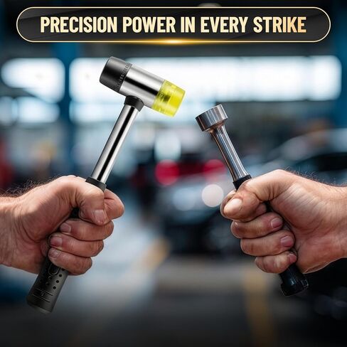 مطرقة مطرقة مطاطية مزدوجة الوجه مقاس 25 مم - رأس مطاطي ناعم غير قابل للتشوه، خفيف الوزن ومقاوم للصدمات مع مقبض غير قابل للانزلاق، أداة متينة خالية من الخدش للمجوهرات والجلود والأرضيات والبلاط والأعمال اليدوية in Kuwait