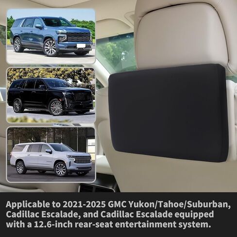 2-Pack Rear Entertainment Screen Protector Cover for 2021-2025 Chevy Tahoe/Suburban & GMC Yukon – Shock-Absorbing Neoprene with Elastic Strap, Easy Install, Black in Saudi Arabia