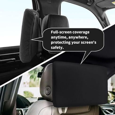 2-Pack Rear Entertainment Screen Protector Cover for 2021-2025 Chevy Tahoe/Suburban & GMC Yukon – Shock-Absorbing Neoprene with Elastic Strap, Easy Install, Black in Saudi Arabia