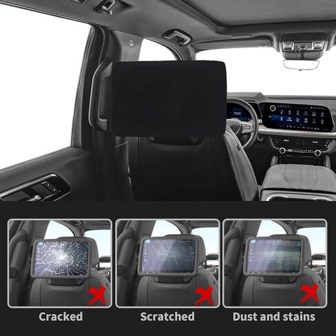 2-Pack Rear Entertainment Screen Protector Cover for 2021-2025 Chevy Tahoe/Suburban & GMC Yukon – Shock-Absorbing Neoprene with Elastic Strap, Easy Install, Black in Saudi Arabia
