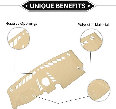 Dash Cover Compatible for Porsche Cayenne 2011-2015, Non-Slip Polyester Silicone Beige Center Console Dashboard Cover Pad Carpet in Saudi Arabia