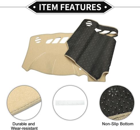 Dash Cover Compatible for Porsche Cayenne 2011-2015, Non-Slip Polyester Silicone Beige Center Console Dashboard Cover Pad Carpet in Saudi Arabia