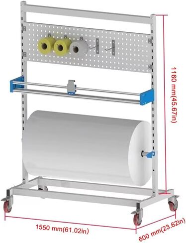 Multi-Purpose Vertical Stand for Bubble Wrap Slitting, Freestanding Manual Cushion Packaging Frame for Efficient Handling and Transportation in Saudi Arabia