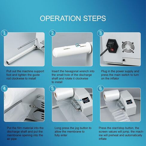 Automatic Air Cushion Machine, for Bubble Film Air Bag Packaging, Portable Air Cushion Wrap Machine, Temperature 80-175°C Adjustable200 W, in Saudi Arabia