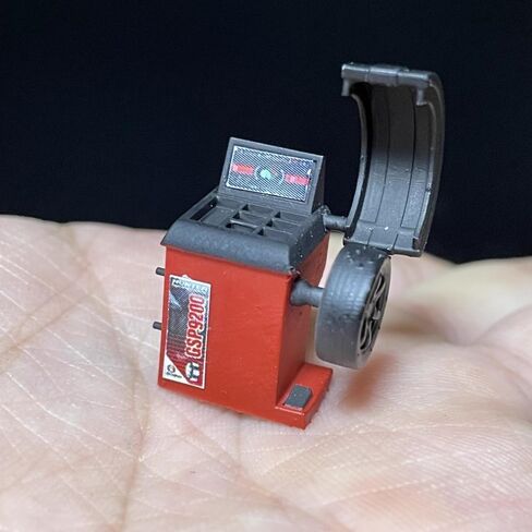 1/64 Diorama Resin Tyre Balancing Machine Model Garage Repair Tools Scene Props Model Red in Saudi Arabia