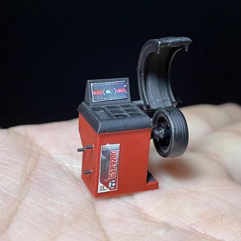 1/64 Diorama Resin Tyre Balancing Machine Model Garage Repair Tools Scene Props Model Red in Saudi Arabia