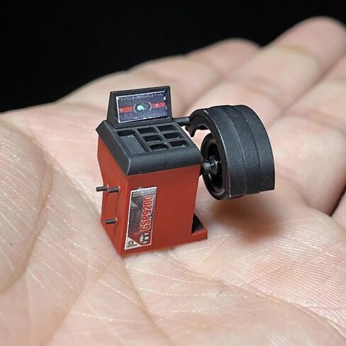 1/64 Diorama Resin Tyre Balancing Machine Model Garage Repair Tools Scene Props Model Red in Saudi Arabia