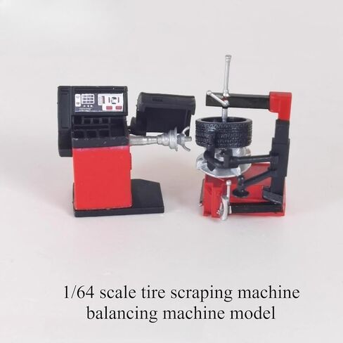 HQABNGI 1/64 Scale Diorama Car Garage Scene Model Accessories Prop Car Repair Tire Picker Balance Machine Model Building Kits (Tire Changer) in Saudi Arabia