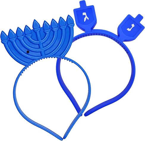 The Dreidel Company Hanukkah Headband - Light Up Flashing Menorah & Dreidel - Glow in The Dark Decoration - Great for Party (Single, Dreidel & Menorah Variety Pack) in Saudi Arabia