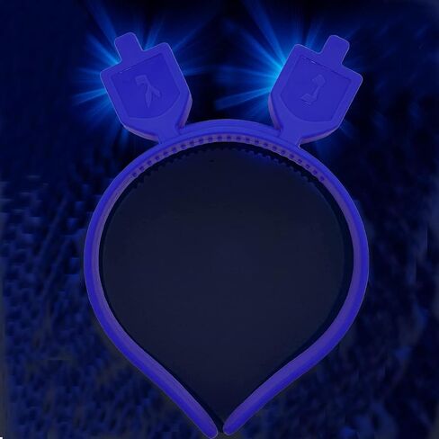 The Dreidel Company Hanukkah Headband - Light Up Flashing Menorah & Dreidel - Glow in The Dark Decoration - Great for Party (Single, Dreidel & Menorah Variety Pack) in Saudi Arabia